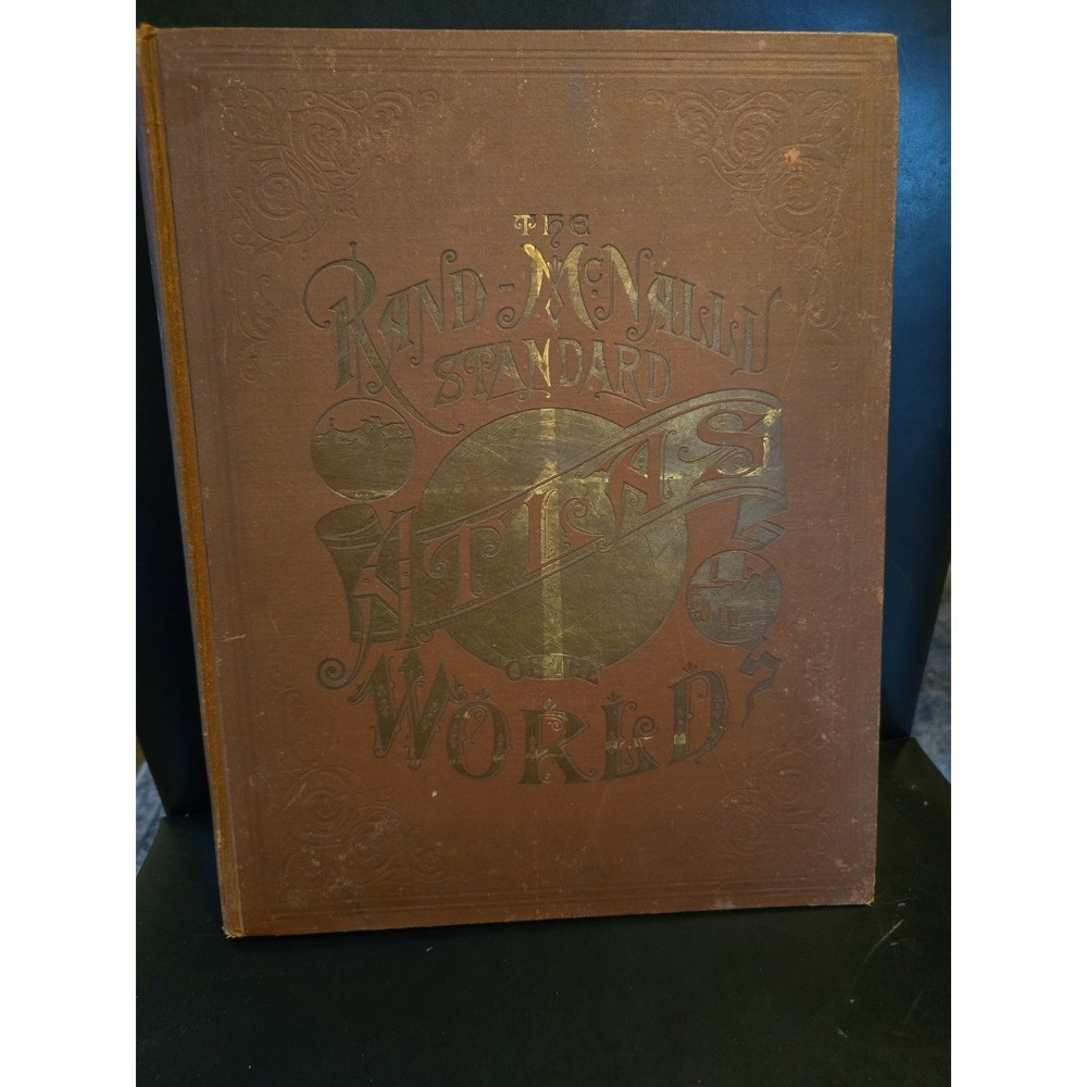 1890 Antique Book Atlas Rand McNally New Standard Atlas Of The World